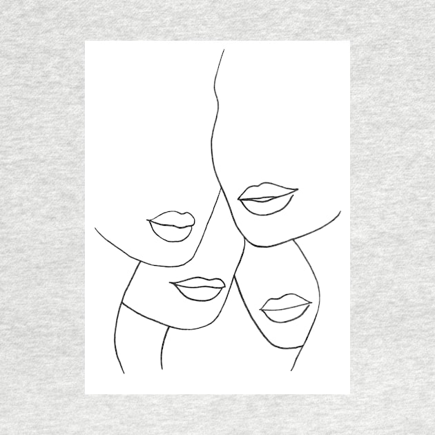 Abstract woman faces and lips 2 by WhalesWay